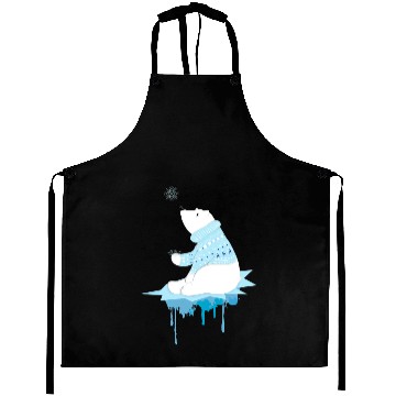 Discover Polar bear with snowflakes Aprons