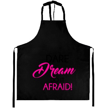 Discover Dare Dream Do It Afraid- Fitted Aprons-Heather Grey