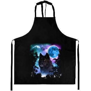 Discover Black Wolf MidNight Forest Aprons