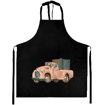 Discover Hand painted cartoon car Aprons