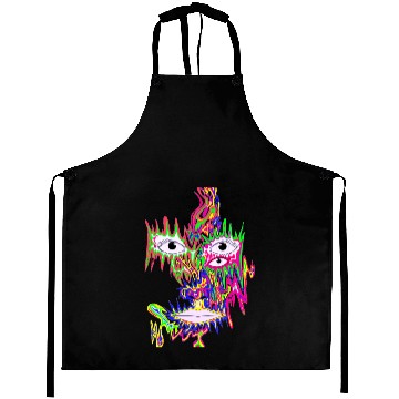 Discover psychedelic face Aprons