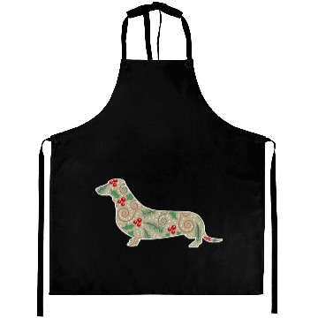 Discover Christmas Holly Dachshund Aprons