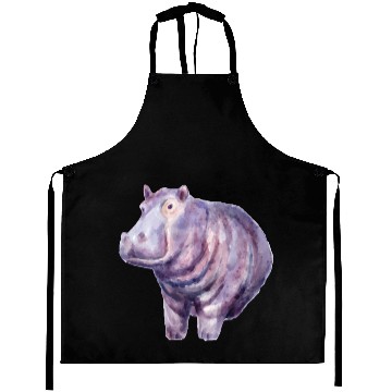 Discover Hand painted hippo Aprons