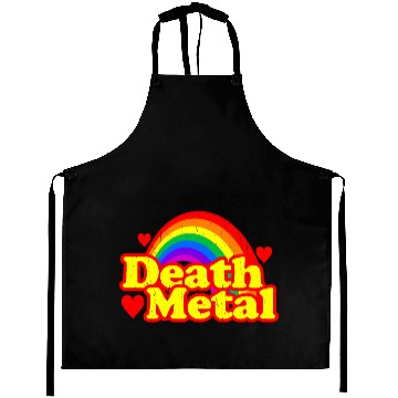 Discover FUNNY DEATH METAL RAINBOW Aprons