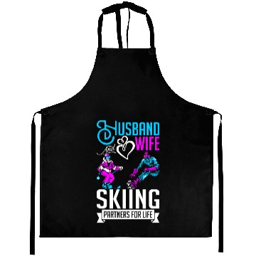 Discover Husband And Wife Skiing Partners For Life Aprons