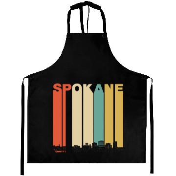 Discover Vintage 1970's Style Spokane Washington Skyline Aprons