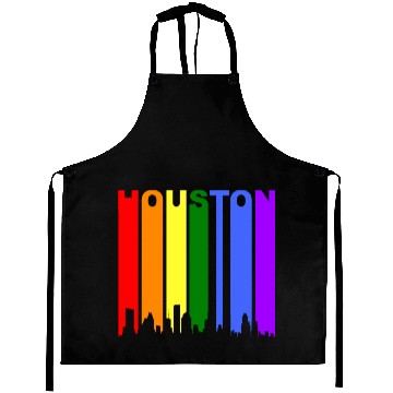 Discover Houston Texas Rainbow Skyline LGBT Gay Pride Aprons