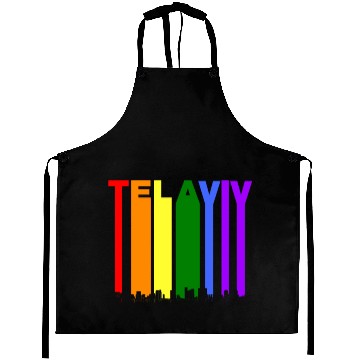 Discover Tel Aviv Israel Skyline Rainbow LGBT Gay Pride Aprons