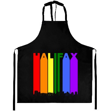 Discover Halifax Nova Scotia Skyline Rainbow Gay Pride Aprons