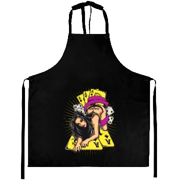 Discover Sexy-girl-cards-aces-poker-game-cartoon Aprons
