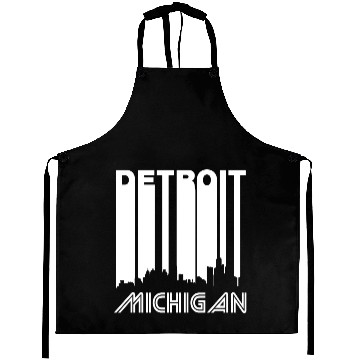 Discover Retro Detroit Skyline Aprons