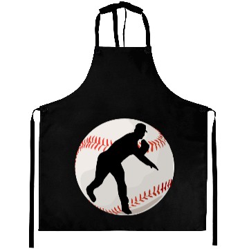 Discover Baseball Pitcher Silhouette Aprons