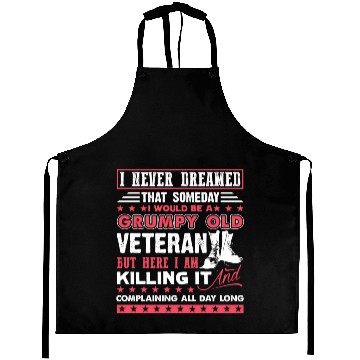 Discover Veteran Aprons Aprons - Grumpy Old Veteran