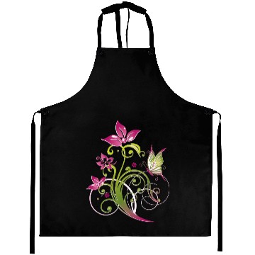 Discover Elegant Floral Swirl Pattern Aprons