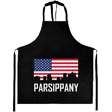 Discover Parsippany New Jersey Skyline American Flag Aprons