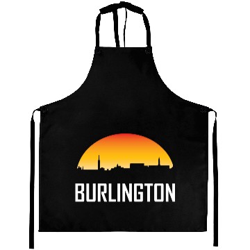 Discover Burlington Vermont Sunset Skyline Aprons
