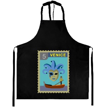 Discover italy venice post stamp Aprons