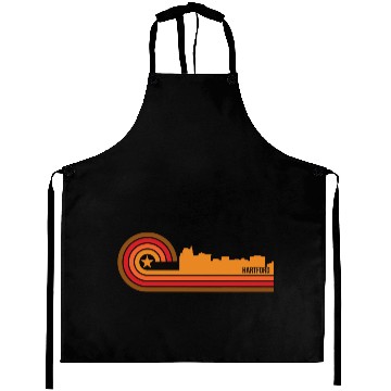 Discover Retro Style Hartford Connecticut Skyline Aprons