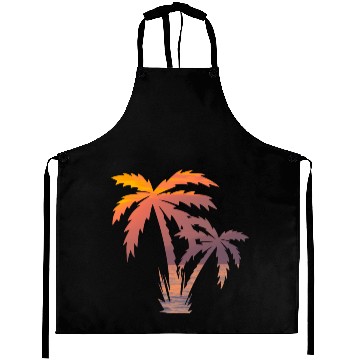 Discover California Palm Tree Sunset Aprons