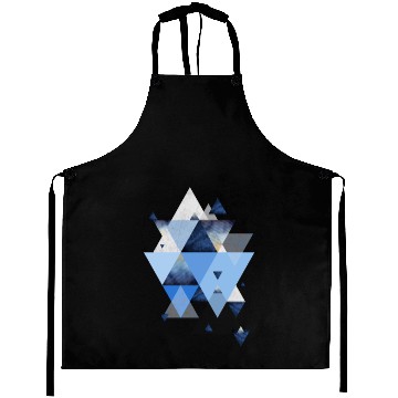 Discover Geometric Triangles in Indigo Blue Aprons
