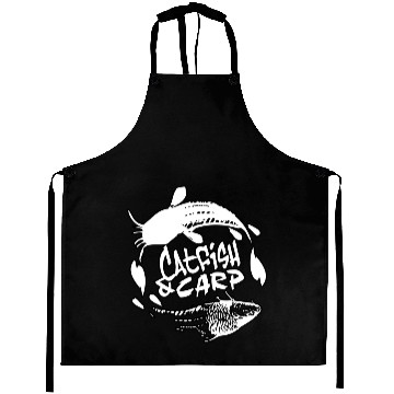 Discover Catfish & Carp B&W Logo Aprons