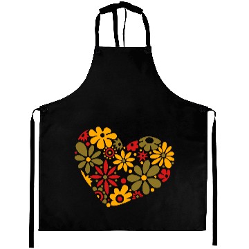 Discover Flowerpower Heart Colorful Design Aprons