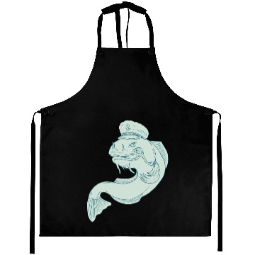 Discover Captain Catfish Drawing Aprons