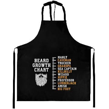 Discover (Gift)Beard Growth Chart Manly Caveman Trucker Aprons