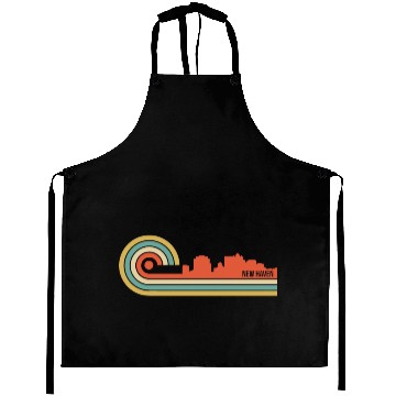 Discover Retro Style New Haven Connecticut Skyline Aprons
