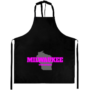 Discover WISCONSIN MILWAUKEE US STATE EDITION PINK Aprons
