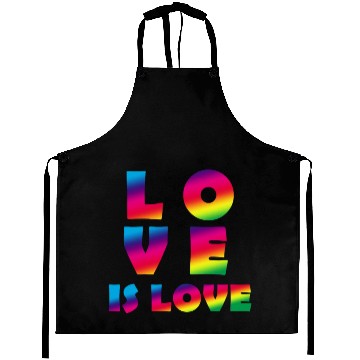 Discover Love Is Love LGBT Hands gay couple romance loved Aprons