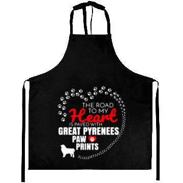 Discover Great Pyrenees Paw Prints Aprons