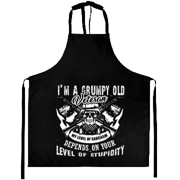 Discover I'm A Grumpy Old Veteran Aprons