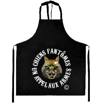 Discover Ghost Dog Wolf Face Image French Aprons
