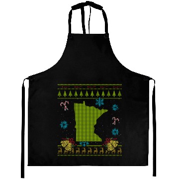 Discover Minnesota Christmas Ugly Aprons
