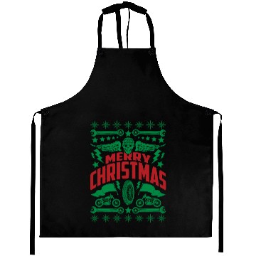 Discover Motorcycle Christmas Aprons