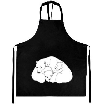 Discover Polar Bear w. Cubs Twins Aprons