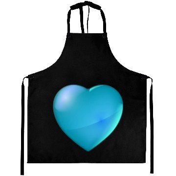Discover Big heart, aqua blue Aprons