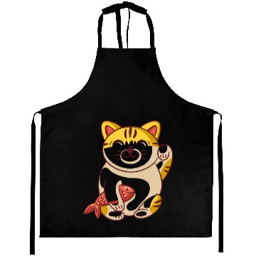 Discover Winking cat with fish Aprons
