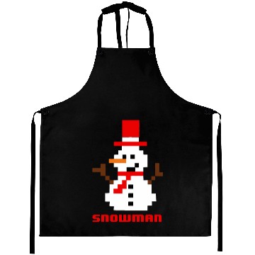 Discover Pixel Snowman funny Aprons