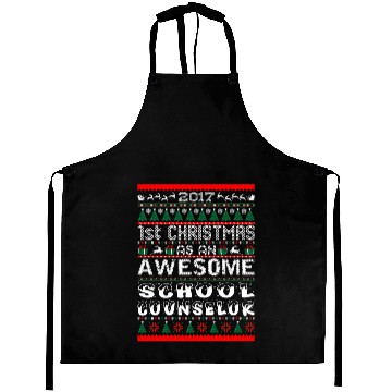 Discover 2017 1st Christmas Awesome School Counselor Aprons