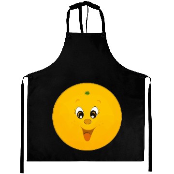 Discover Orange Fruit Face Image Aprons