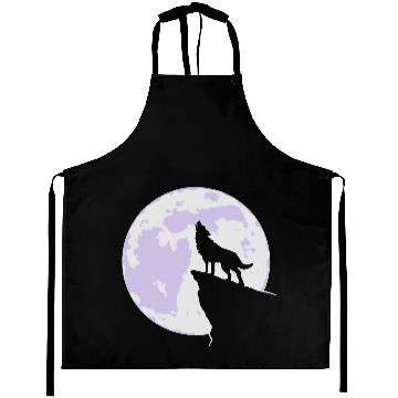 Discover Howling wolf full moon space galaxy gift dog trend Aprons