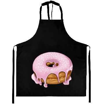 Discover Pink donut with sprinkles Aprons