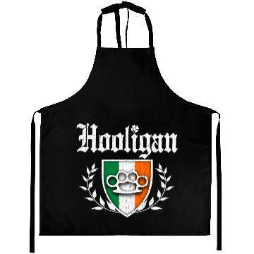 Discover Irish Hooligan Crest vintage distressed look Aprons