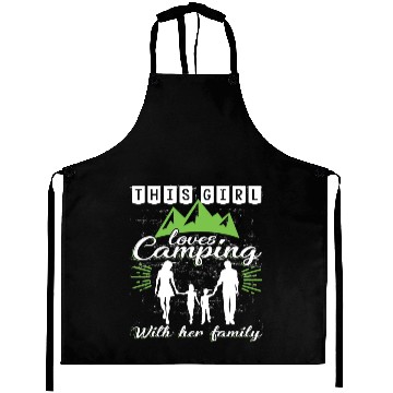 Discover This Girl Loves Camping With Her Family Aprons