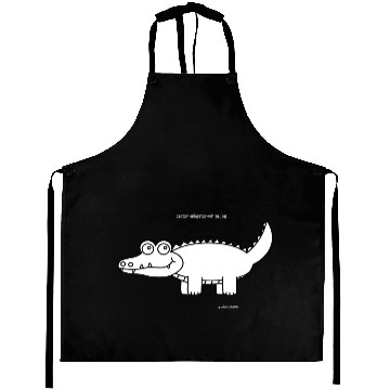 Discover White Cartoon Aligator - gift idea Aprons