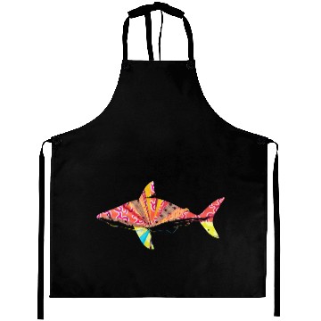 Discover artTS collage art zone shark multi Aprons
