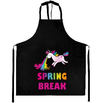 Discover spring-break-unicorn, puking unicorn Aprons