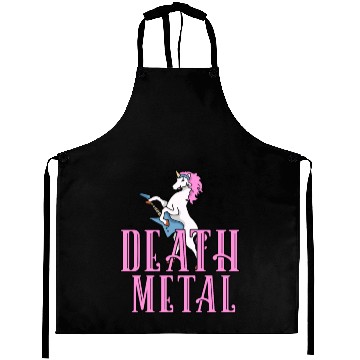 Discover Death Metal Unicorn Rainbow Aprons Heavy Metal Gift